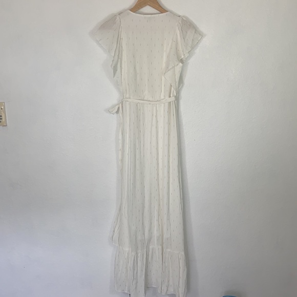 Like new Anthropologie Drew white gold wrap dress - Picture 11 of 11